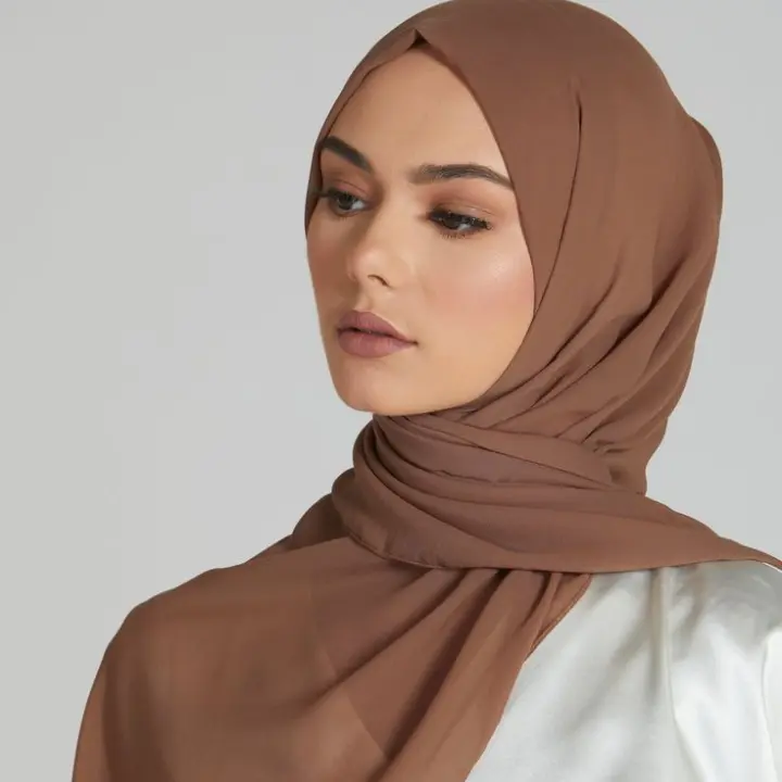 Stylish chiffon hijab collection in Thrissur