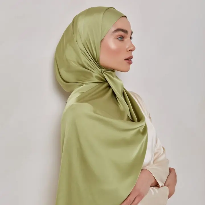 Elegant satin hijab at a hijab store in Thrissur