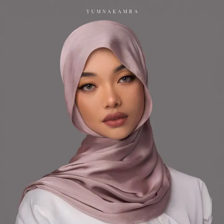 Lightweight silk hijab with elegant drape